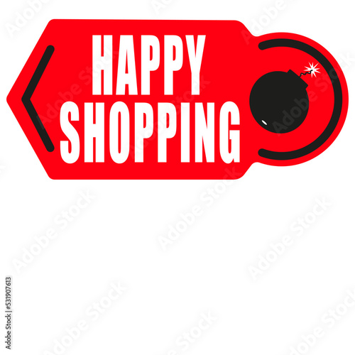 RED BANNER BOMB_ARROW HAPPY SHOPPING