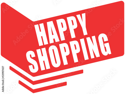 RED BANNER VECTORATOR HAPPY SHOPPING