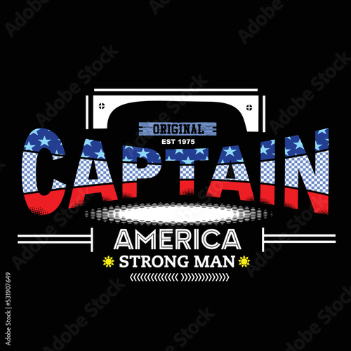 captain slogan tee graphic typographic    for print t shirt illustration vector art