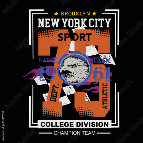 New York city slogan tee graphic typography for print t shirt illustration vector art