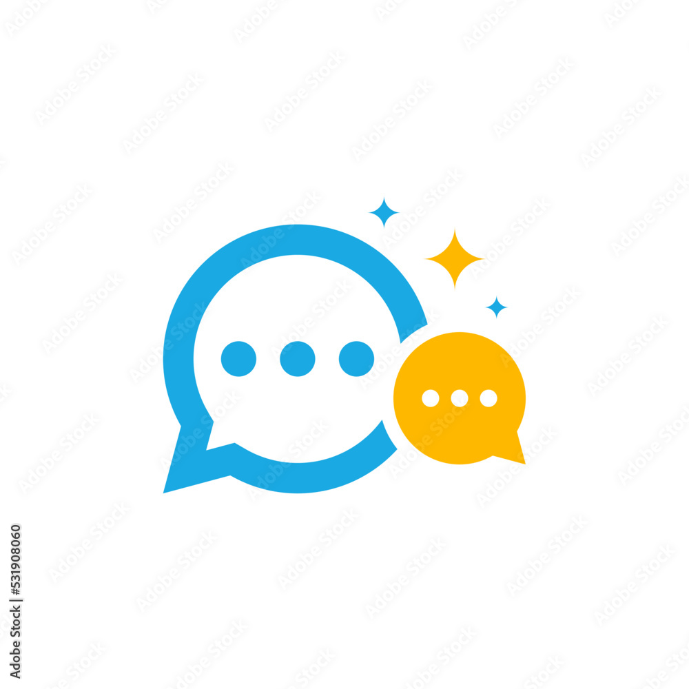 Logo Chatting App Vector Template Design, Talk Logo, designed for chat applications Logo Chatting App Vector Template Design, Talk Logo, designed for chat applications