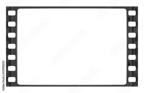Widescreen film frame isolated on transparent background