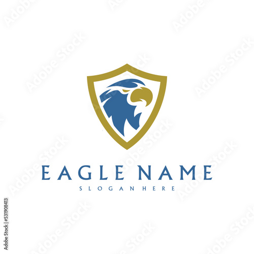 Shield Eagle logo design vector template. Simple icon symbol Free Download Shield Eagle logo design vector template. Simple icon symbol - GFXLoad