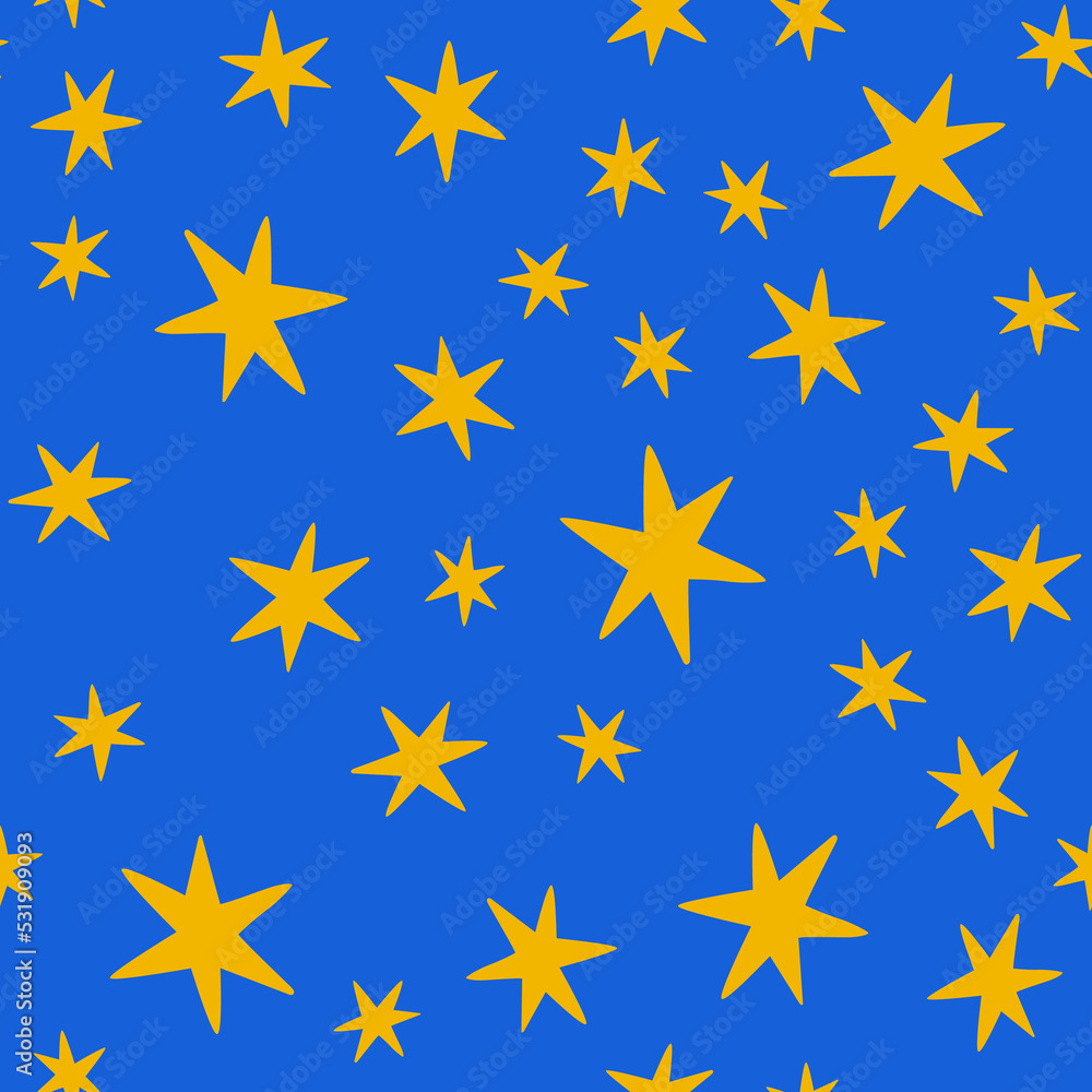 Stars and snowflake seamless pattern. New Year Vector illustration Stars and snowflake seamless pattern. New Year Vector illustration