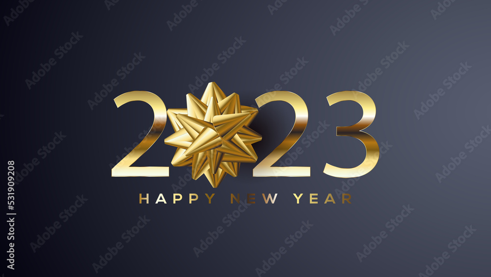 2023 Happy New Year Greeting Card Gold 2023 Happy New Year Greeting Card Gold