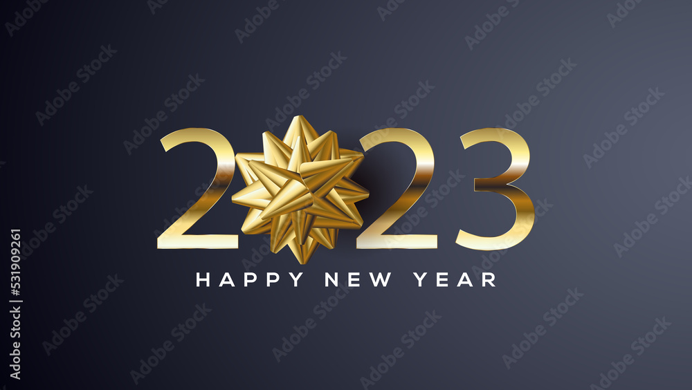 2023 Happy New Year Greeting Card Gold 2023 Happy New Year Greeting Card Gold