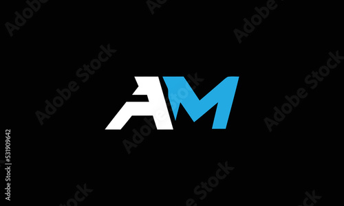 Minimal Innovative Initial MA logo and AM logo. Letter M MA AM creative elegant Monogram. Premium Business logo icon. Black color on background