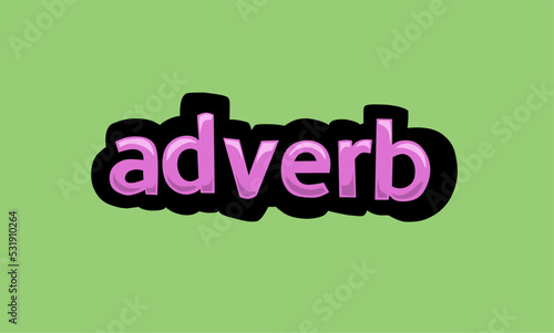 ADVERB writing vector design on a green background