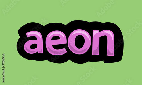 AEON writing vector design on a green background