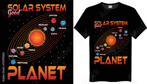 Solar system good planet T Shirt Design