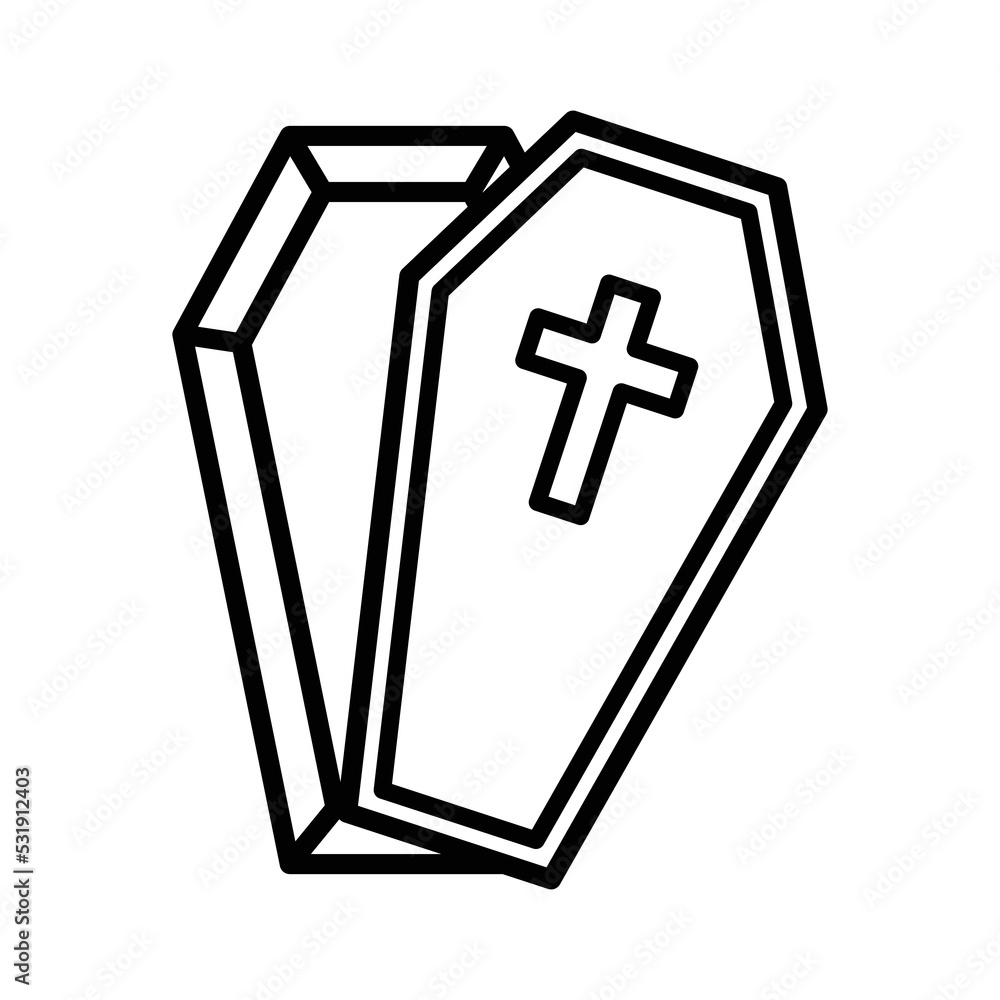 Obraz premium coffin icon vector design template