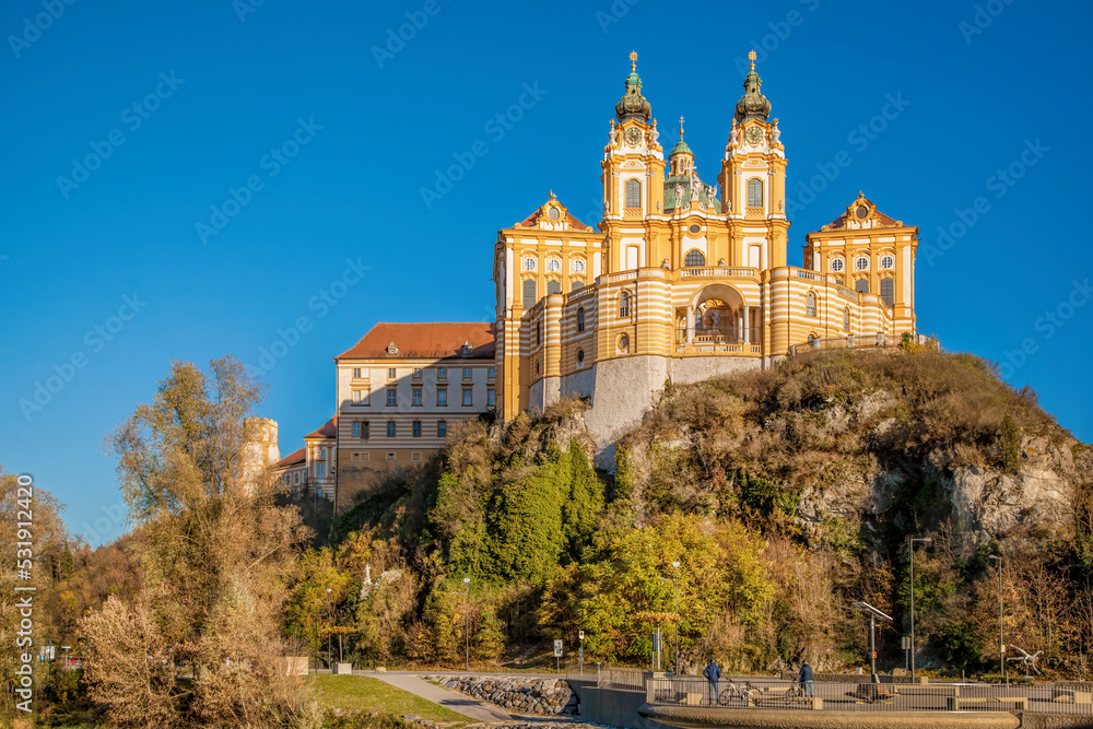 Famous Melk abbey in Wachau valley, Melk, Austria, UNESCO