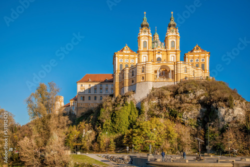 Photography Famous Melk abbey in Wachau valley, Melk, Austria, UNESCO