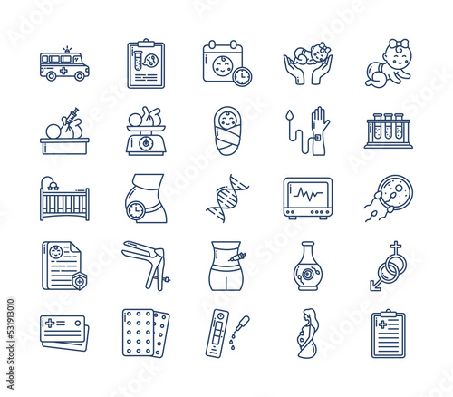 Pregnancy and Maternity icon set