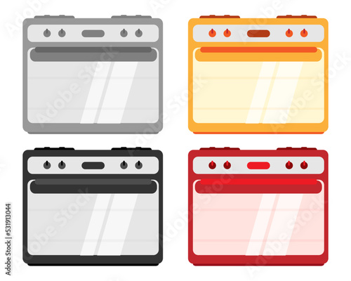 Stove icon in flat style illustration