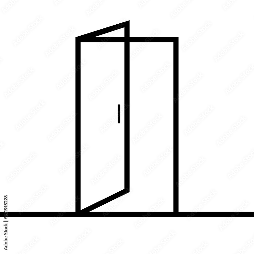 Open door icon, enter symbol overcoming obstacles openness cordiality inside Open door icon, enter symbol overcoming obstacles openness cordiality inside