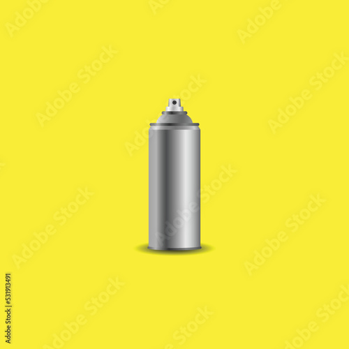 Spray paint can mockup vector graphics, 