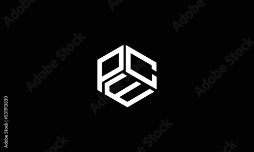  PEC Letter Logo Alphabet Design Icon Vector Symbol 