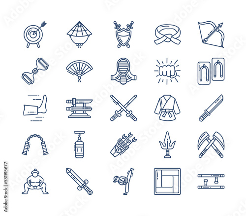 Martial Arts and karate icon set