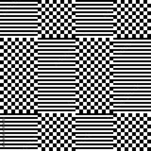 Modern abstract geometric contemporary vector seamless pattern with simple elements and shapes. Graphic black and white minimalist background.
