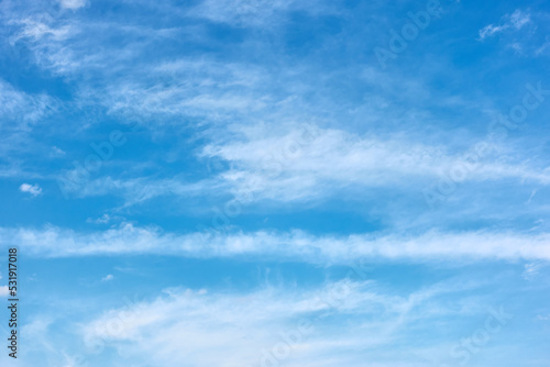 Blue sky with cloud stripes #531917018