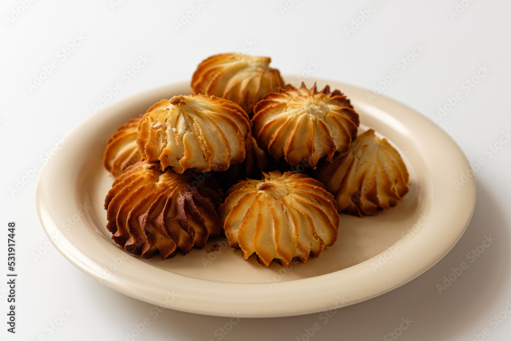 chestnut cookies on a white background