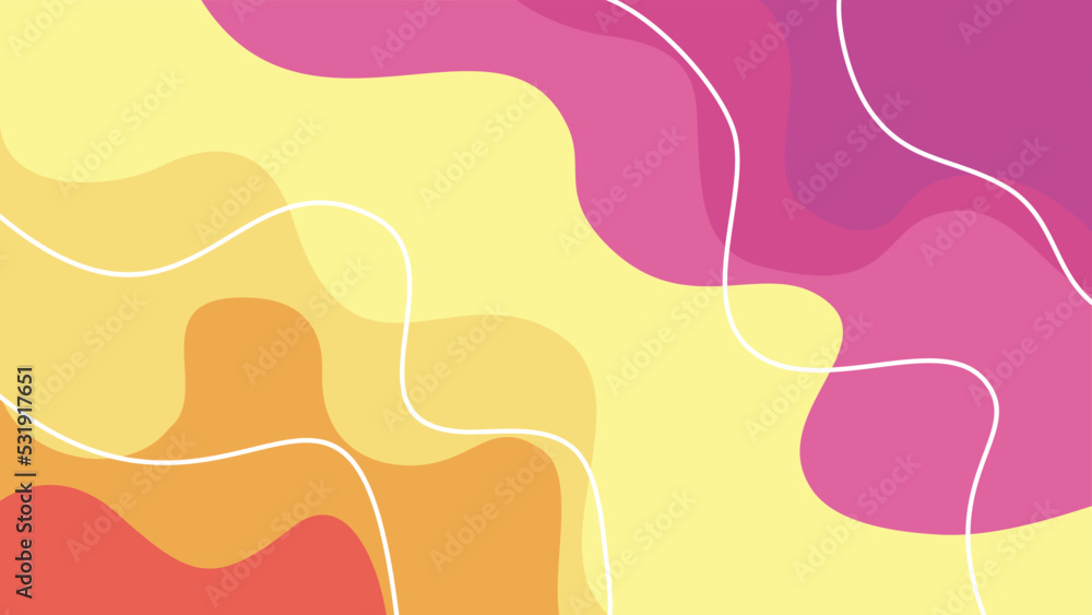 abstract wavy flow red orange yellow and magenta with line background vector illustration EPS10