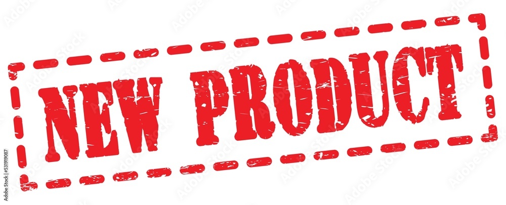 NEW PRODUCT text written on red stamp sign. NEW PRODUCT text written on red stamp sign.