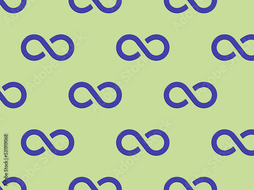 pattern. Infinity sign is blue, isolated on pea background. Symbol of infinity. 3D image. 3d rendering