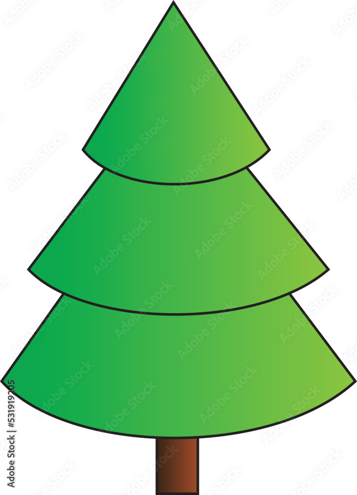 Beautiful Christmas Tree Vector Icon Beautiful Christmas Tree Vector Icon