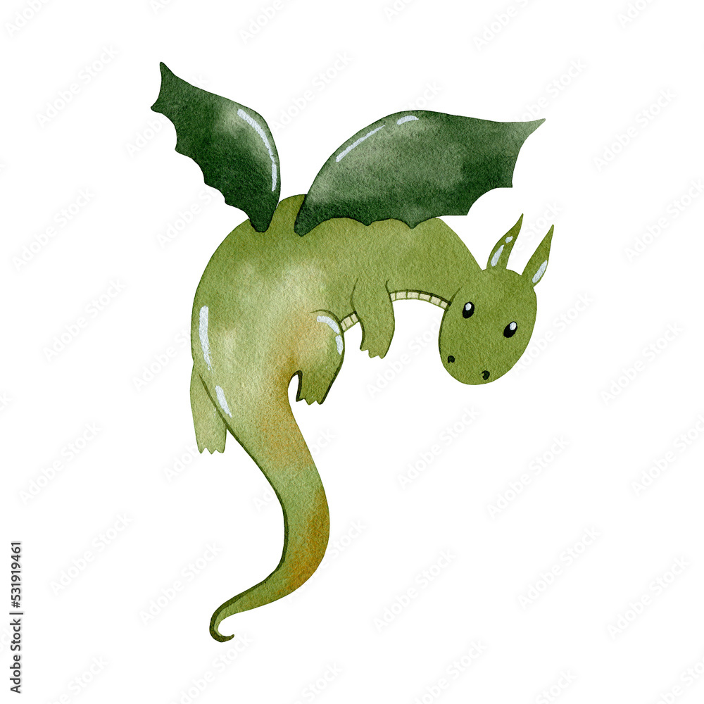 Fototapeta premium Cute cartoon dragon.