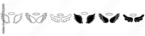 Angel Wings icon vector set. paradise illustration sign collection. nimbus symbol or logo.