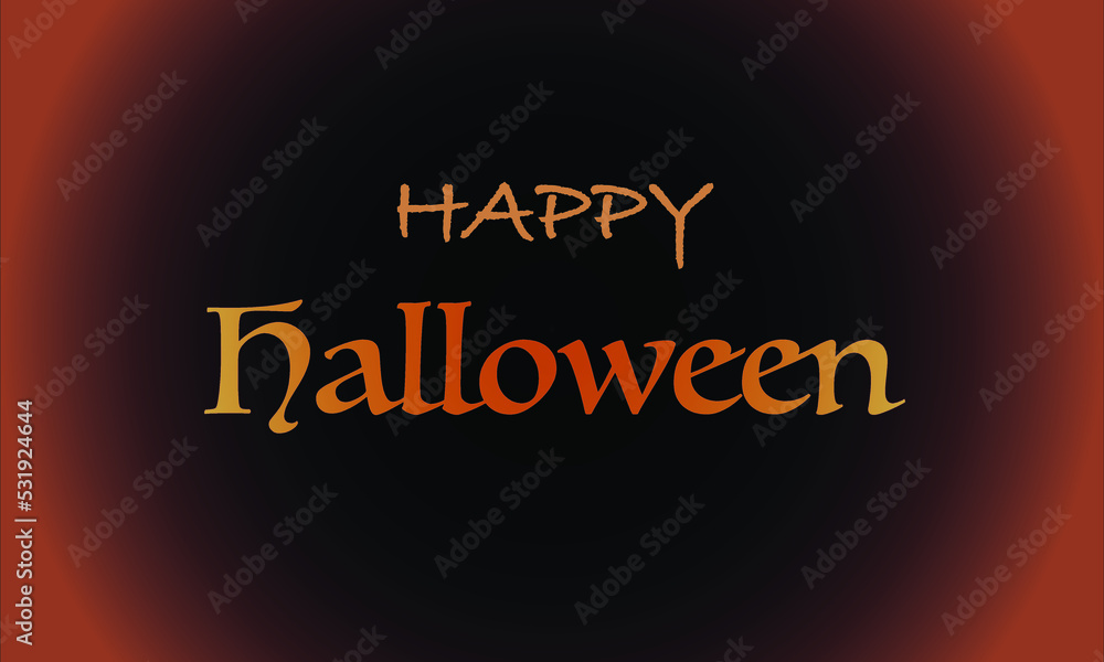 Happy halloween orange text with shadows and black background. Halloween background vector banner design. Space for text. Happy halloween orange text with shadows and black background. Halloween background vector banner design. Space for text.