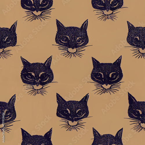 Obraz na płótnie Cats pattern 02 w salonie