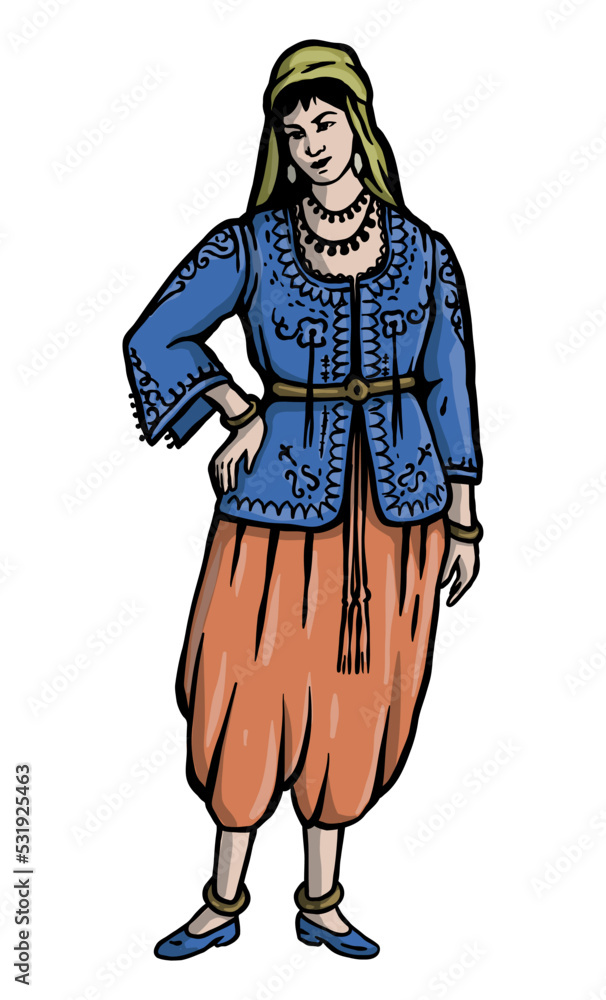 Algerian woman in traditional dress