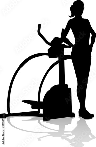 Gym Woman Silhouette Ellipt...