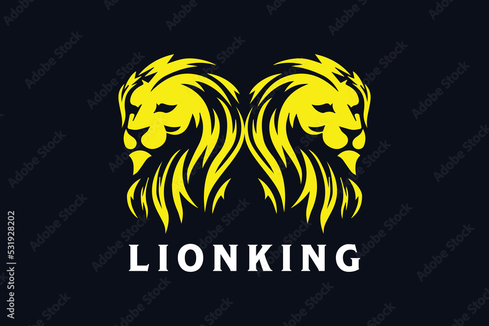 Lion king logo design. Lion mascot vector