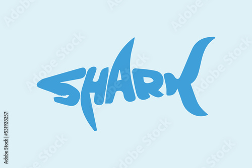 Shark text vector. stylized word shark