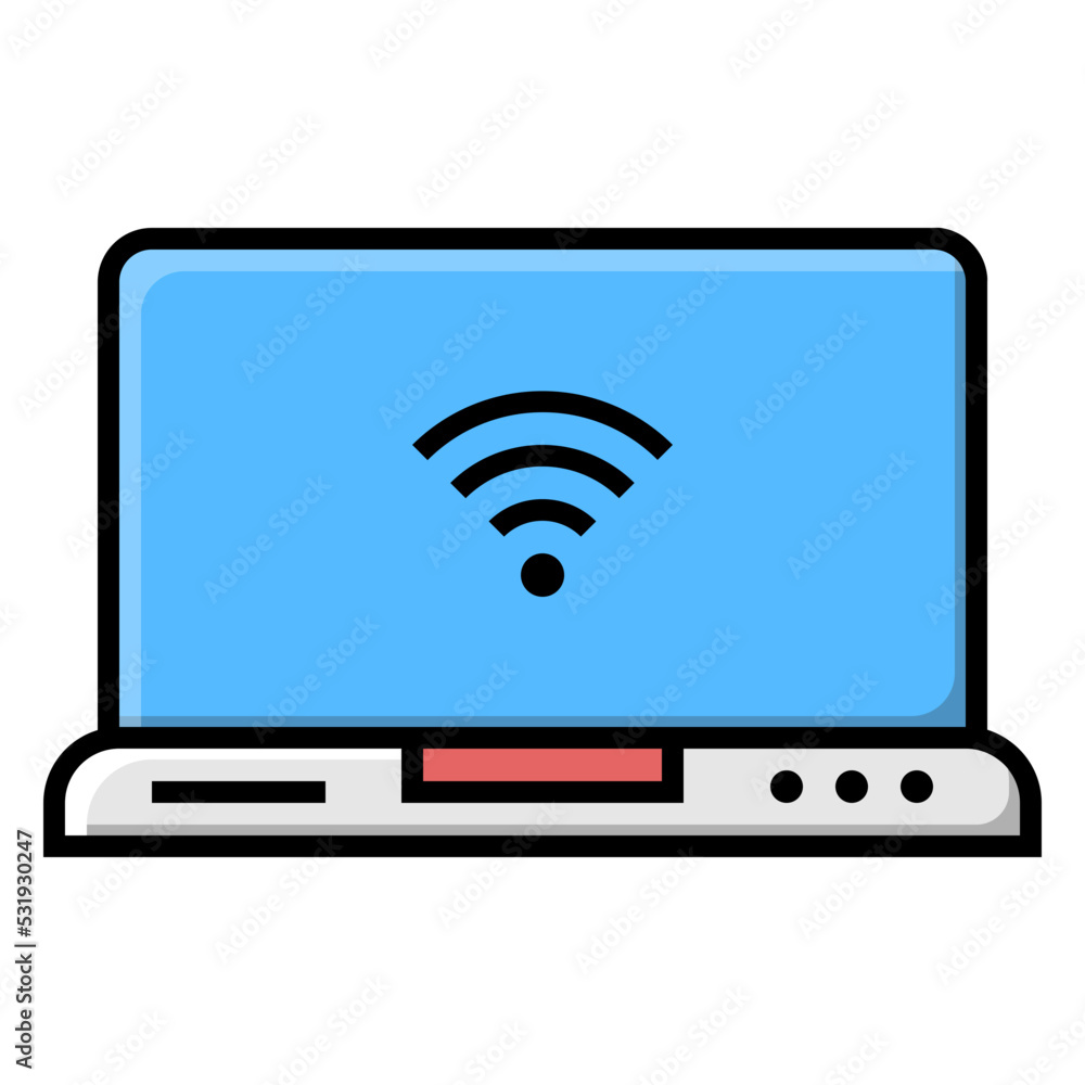 laptop wifi icon illustration laptop wifi icon illustration