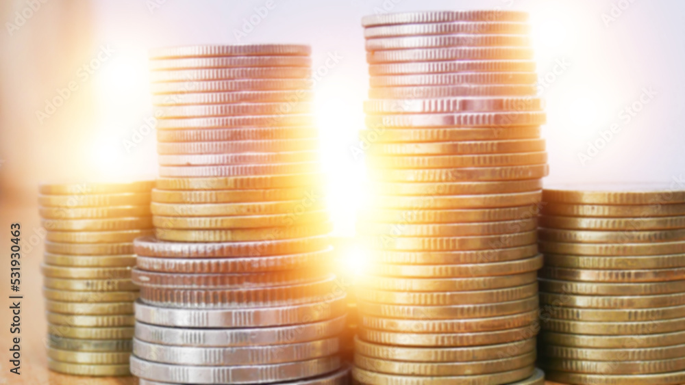 Group of coins in business concept.