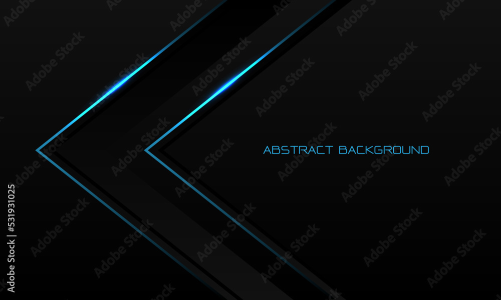Abstract blue light line arrow direction on black metal with blank space design modern luxury futuristic technology background vector Abstract blue light line arrow direction on black metal with blank space design modern luxury futuristic technology background vector