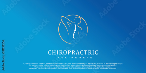 Chiropractic logo design spine logo template spinal icon backbone icon related to physio therapy Premium Vector