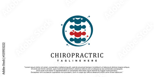 Chiropractic logo design spine logo template spinal icon backbone icon related to physio therapy Premium Vector