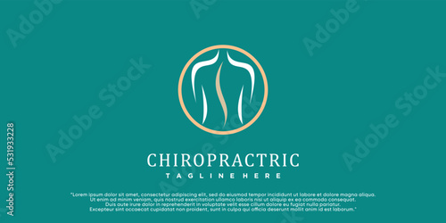 Chiropractic logo design spine logo template spinal icon backbone icon related to physio therapy Premium Vector
