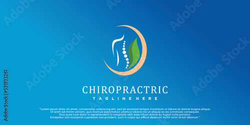Chiropractic logo design spine logo template spinal icon backbone icon related to physio therapy Premium Vector