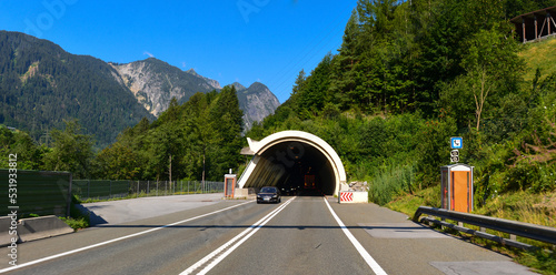 Dalaaser Tunnel auf der Arlberger Schnellstraße S16 in Vorarlberg/Österreich  photo