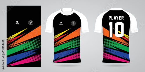 colorful football jersey sport design template