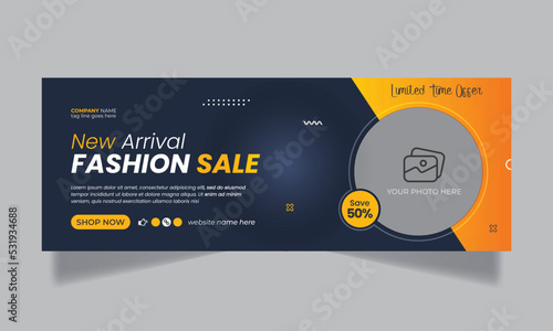 Fashion sale social media facebook cover design and web banner template