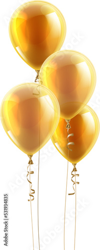 Gold Party Balloons Graphic