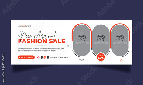 Fashion sale social media facebook cover design and web banner template